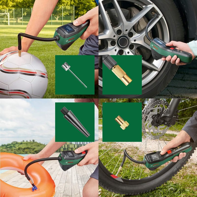Bosch EasyPump Elektromos Pumpa - Mini Kompresszor 3.0 Ah Akkumulátorral, Autostop Funkcióval, 10.3 Bar, USB-C Töltés, LED Kijelző