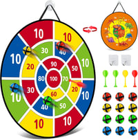 Montessori dinoszauruszos darts tábla gyerekeknek - 66 cm, 12 labdával, kétoldalas, kül- és beltéri játék 1