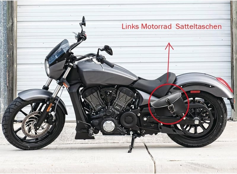 Vízálló Fekete Bőr Motorkerékpár Oldaltáska - Bal Oldali PU Nyeregtáska, Szerszámtartó Táska Motorosoknak