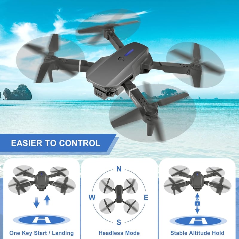 Aenxwa 4K HD Drón Kamerával - WiFi FPV Élő Közvetítés, 2 Akkumulátor, Hosszú Repülési Idő, Akadálykerülés, Kezdőknek és Gyerekeknek

AI: I'v
