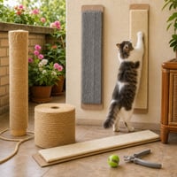 Pachet Anti-Zgârieturi: 50m sfoară sisal + placă + panou + unghieră + minge interactivă 1