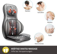 Comfier Shiatsu masszázsülés - Nyak, váll, hát és comb masszírozó, melegítő funkcióval 2