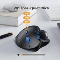 ProtoArc EM04 ergonomikus, újratölthető Bluetooth trackball egér - szürke golyó, kék gomb 6