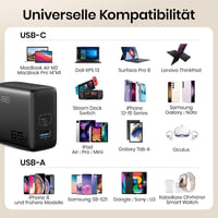 INIU 65W GaN II USB-C gyorstöltő, 2 portos, MacBook, iPhone, Galaxy kompatibilis 6
