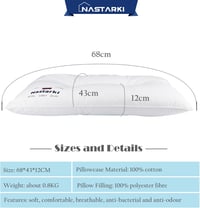 Nastarki Nagy Méretű Fehér Pamut Párna 68x43 cm, 800g Töltettel, Ágyhoz vagy Dekorációhoz 5