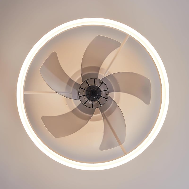 MOSSCO Mennyezeti Ventilátor LED Világítással - Távirányítós, Szabályozható Fényerő, 3 Színhőmérséklet, 6 Fokozat, Modern, Csendes, Fehér, 5