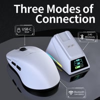 AJAZZ AJ159-APEX Gamer Egér PAW3390 Szenzorral, RGB Töltőállomással, 8000Hz, 42K DPI, Vezeték Nélküli, Bluetooth, Ergonomikus, 56g Könnyű 3