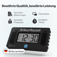 Parkwächter V2 Elektronikus Parkolótárcsa Autóhoz - Automatikus Digitális Parkolóóra Jóváhagyással - Elemmel Működő Fekete Parkolási Asszisz 8