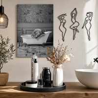 Monochromatická dekorácia: 1× tácka + 1× váza + 1× obraz 50×70 cm + 3× kovová nástenná dekorácia 1