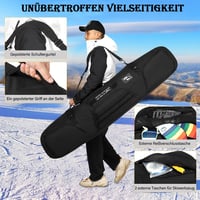 BlesMaller Párnázott Snowboard Táska 165 cm-es Sílécekhez - Taktikai Sízsák 3 Rekesszel Snowboard, Sícipő és Felszerelés Szállításához 4