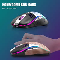 RedThunder 75% Vezeték Nélküli Gamer Billentyűzet és Egér Szett, TKL Német Kiosztás, RGB Háttérvilágítás, 7200DPI Méhsejt Egér, PC/Mac/PS5/X 4