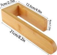 Taozun Bambusz Törölközőtartó 20 cm - Öntapadós Fürdőszobai Fali Akasztó, Fúrás Nélkül Felszerelhető, Természetes Fa Dizájn Konyhába és Fürd 6