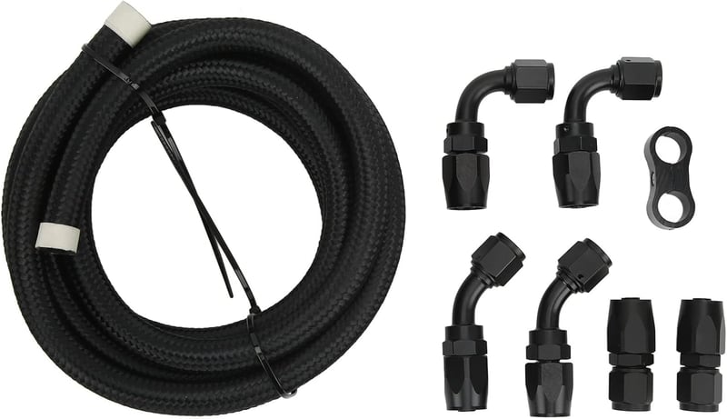 AN6 Üzemanyag és Olajcső Készlet 3m - Alumínium-Nylon Hidraulika Tömlő Adapterrel