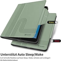 HOLIMET iPad Air 11/10,9" Tok M3/M2/6/5/4 Generációhoz (2025-2020) - Zöld Bőr Védőtok Ceruzatartóval, Automatikus Alvás/Ébresztés, Állvány F 5