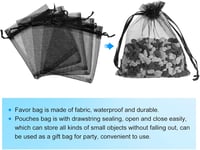 Sourcing Map 50db Fekete Organza Ajándékzsák 10x12cm - Esküvői, Karácsonyi Ékszertasak 3