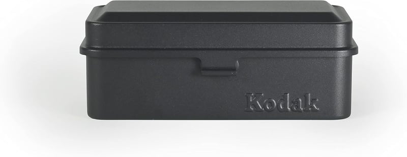 Kodak retro acél filmtároló doboz 120/135 tekercsekhez, fekete