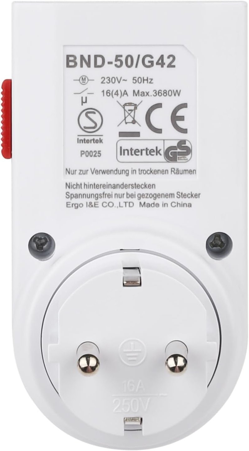 HBN Mechanikus Időzítő Konnektor 16A/3680W - Gyerekzáras, 4 db-os Szett, 24 Órás Program, Beltéri Analóg Időkapcsoló Lámpákhoz, 30 Perces Ka