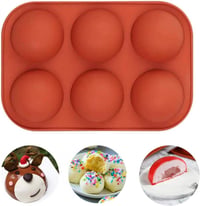 Tégla Piros Félkör Szilikon Sütőforma 6 Lyukkal - Puding, Csokoládé, Tortadísz 1