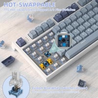 VGN GAMEPOWER K86 Mechanikus Gamer Billentyűzet, 75% TKL, RGB Háttérvilágítás, Vezeték Nélküli/Bluetooth/USB-C, Színes Kijelző, Hot Swap, Li 7