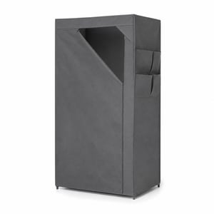Dulap textil gri Rayen Basic 79x155x54 cm — pentru piese / dezmembrare: lipsesc elementele de îmbinare din plastic (stare: vezi a 2-a fotografie)
