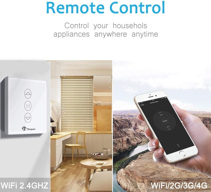 TEEKAR Okos Redőnyvezérlő - Alexa és Google Kompatibilis, WiFi-s Időzítővel
