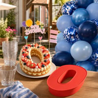 Set Petrecere Aniversară: formă 0 (25 cm) + topper tort + 60 baloane + 40 pahare petrecere 1