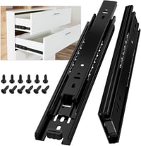 AOLISHENG Fiók Sín Szett 250 mm - Teljes Kihúzású Golyós Fióksínek Konyhaszekrényhez, 45 kg Teherbírással, Oldalsó Rögzítéssel, 1 Pár 1