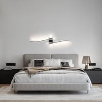 minifair 100 cm Fekete LED Fali Lámpa - Szabályozható Fényerejű Modern Akril Világítás Kiegészítő Fényforrással Nappaliba, Folyosóra, Lépcső 5