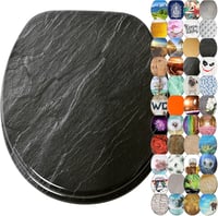 Sanilo Gránit WC Ülőke Ovális Fából - Puha Záródású Mechanizmus, Tartós Zsanérok, Rusztikus Stílus, Egyszerű Szerelés, 2 kg 1