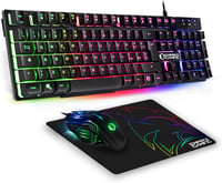 EMPIRE GAMING MK800 3-in-1 Gamer Szett - RGB Billentyűzet 19 Anti-Ghosting Gombbal, Ergonomikus RGB Egér 2400 DPI, Egérpad - PC PS4 PS5 Xbox 8