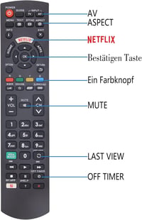 FOXRMT Univerzális Távirányító Panasonic TV-hez - Kompatibilis HDTV LCD LED Smart TV Modellekkel, Netflix és Viera Link Gombokkal, Programoz 5