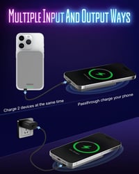 HINOVO MagSafe Powerbank 5000mAh - Ultravékony, Cyberpunk Fém Vezeték Nélküli Töltő iPhone 15/14/13/12-höz 7