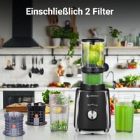 AMZCHEF Slow Juicer 103 mm Széles Adagolónyílással - 250W Hideg Préselésű Gyümölcs és Zöldség Facsaró 2 Szabadalmazott Szűrővel, Csendes Mot 2