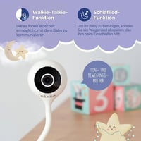 BÉABA Zen Connect Bébiőr - 1080p Full HD Kamera - Mobilhálózat és WiFi - Kétirányú Kommunikáció - Altatódalok - Fehér 4