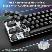 Dierya DK61se Mechanikus Gamer Billentyűzet, 60% Kompakt, 61 Gombos, Kék Kapcsolós, Anti-Ghosting, USB-C, Kék Háttérvilágítás, Windows Kompa 3