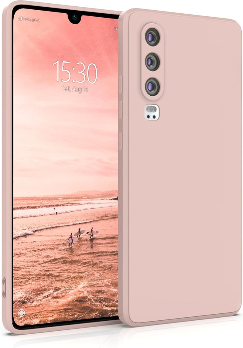 Huawei P30 Rózsaszín Matt Szilikon Tok - MyGadget Karcsú Védőtok