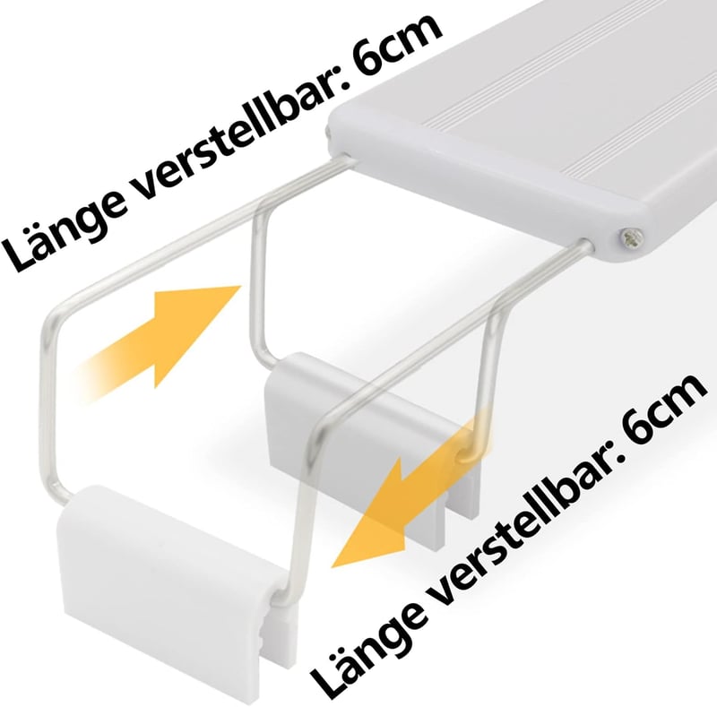 GERUI Ultra Vékony LED Akvárium Világítás Csipeszes Lámpa 6W - Fehér Teleszkópos Vízi Növény Lámpa Korallzátony Nézőfény 1500 Lumen IP44