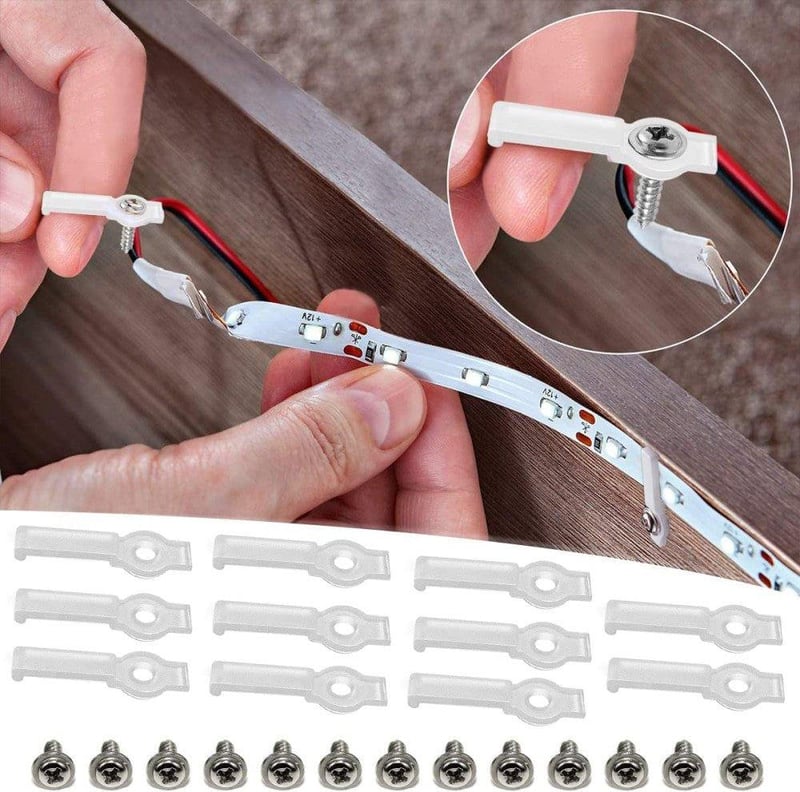 IIRC 200 darabos LED szalagrögzítő készlet 10 mm-es szalagokhoz, csavarokkal