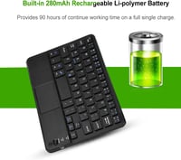 VBESTLIFE 7 colos ultravékony Bluetooth billentyűzet érintőpaddal, Android és Windows tabletekhez 5