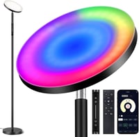 OUTON LED Állólámpa 36W 3000 Lumen - Távirányítós RGB Hangulatvilágítás 24 Dinamikus és 8 Statikus Színmóddal, Érintésvezérléssel, Időzítőve 1