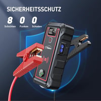 YABER YR800 Autós Bikázó Powerbank 5000A 23800mAh - 10W Vezeték Nélküli Töltő, LED Lámpa, LCD Kijelző, Benzin és 8.0L Dízel Motorokhoz 7