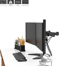 BONTEC Dupla Monitortartó | 13-27" LED/LCD | Állítható, Forgatható, 2x10kg 2
