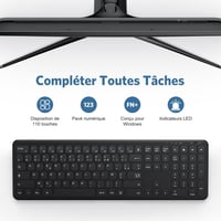 OMOTON vezeték nélküli AZERTY billentyűzet, ultravékony, numerikus blokkal, Windows kompatibilis 3
