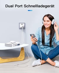 Zinooy 20W USB-C Gyorstöltő 2 Portos, Kompakt Fali Adapter iPhone 16/16 Pro/15/15 Pro Készülékekhez, Univerzális USB Töltő Apple Eszközökhöz 4