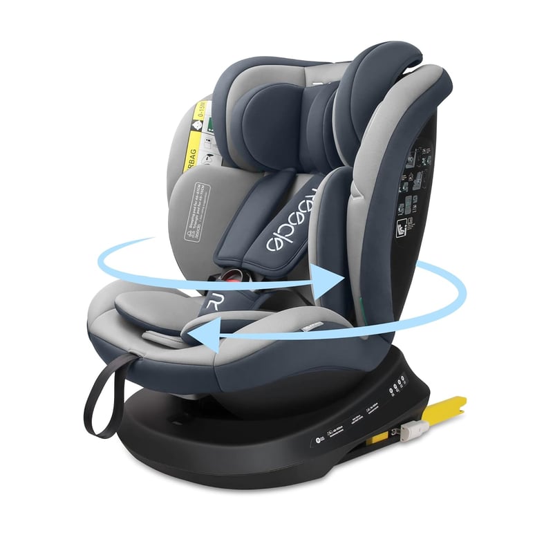 Reecle 360° Forgatható i-Size Gyerekülés ISOFIX Rögzítéssel 40-150 cm (0-36 kg), Születéstől 12 Éves Korig, ECE R129 Tanúsítvánnyal, Szürke