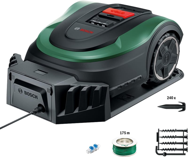 Bosch Indego M+ 700 Robotfűnyíró 18V Akkumulátorral, Applikáció Vezérléssel, 19 cm Vágásszélességgel, 700 m² Területre
