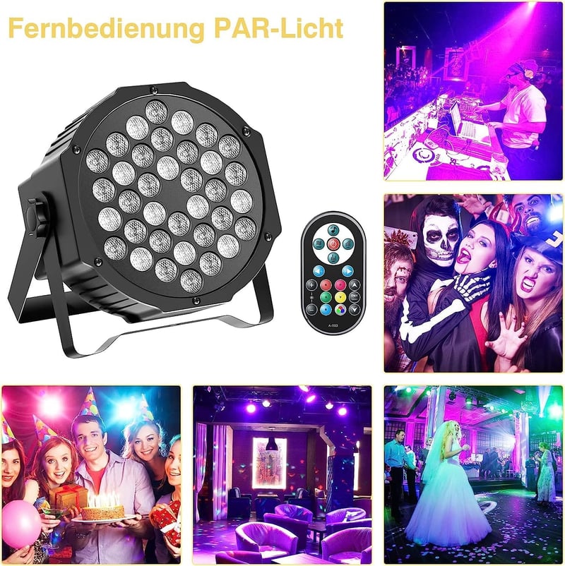 U`King RGB LED Par Reflektor - 36 LED-es DMX512 Színpadi Fény Távirányítóval