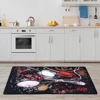 Miqna modern fekete konyhai szőnyeg, csúszásgátló géllel, mosható (140x190 cm) 1