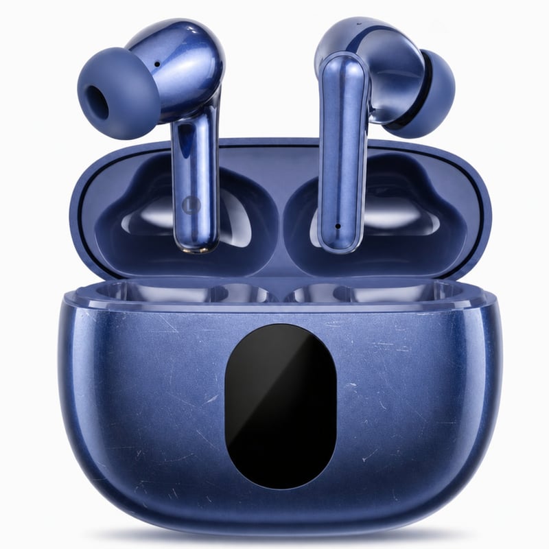 ZZU Balu Bluetooth 5.4 True Wireless slušalice, 4 ENC mikrofona za uklanjanje buke, LED kućište za punjenje — ogrebotine na postolju (stanje: vidi drugu sliku)