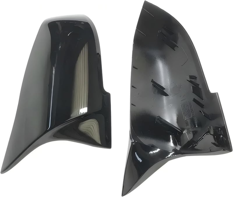 GSRECY Fényes Fekete Visszapillantó Tükör Borítás BMW F20 F21 F30 F36 X1 E84 Kompatibilis - M4 Stílusú Autó Külső Tuning Szett (2 db)